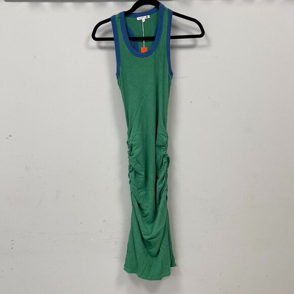 Sundry Color-Block Ruched Dress, Clover/Royal - Size Small - NWT - Picture 3 of 8